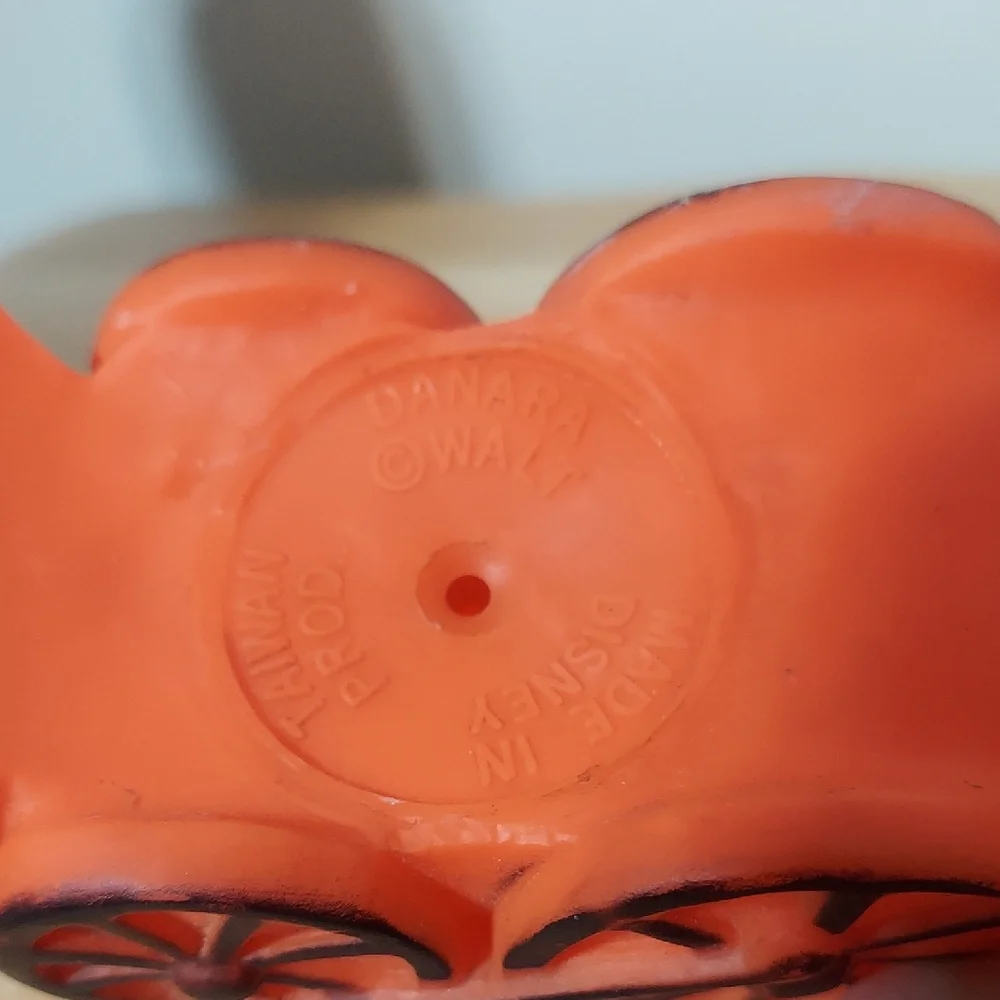 Vintage 1970s Danara Disney Mickey's Loco Orange Train Squeaky Toy – Rare